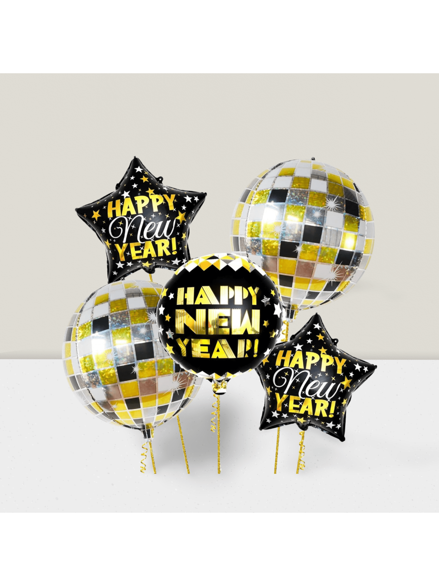 Large Happy New Year 22" Disco Foil Balloons NYE 2025 Decorations
