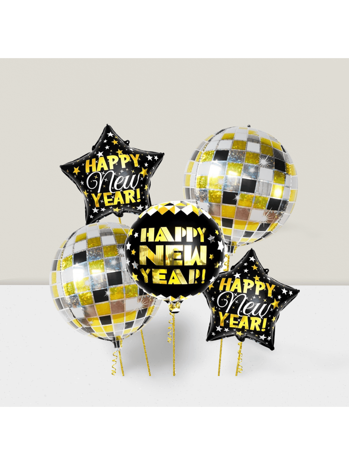 Large Happy New Year 22" Disco Foil Balloons NYE 2025 Decorations