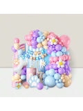 Dog Theme Balloon Arch Blue Yellow Pink with Dog Bone Foil for Kids Party