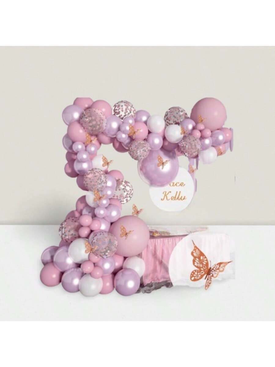 Butterfly Shower Decorations Kit 13ft Balloon Arch with Confetti for Birthday Party