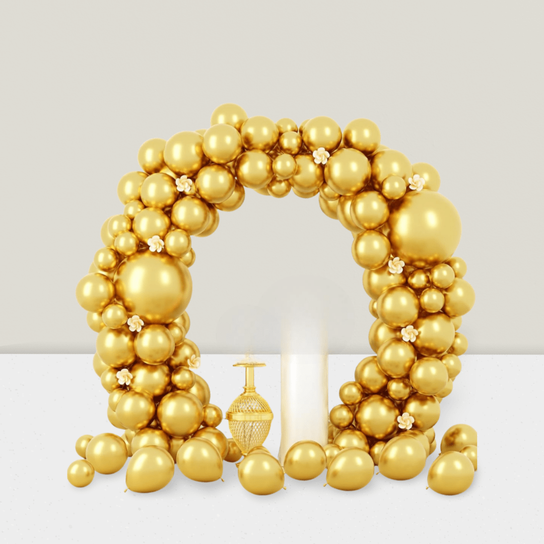 90 Pack Metallic Gold Balloons 5-18 Inch for Garland Arch and Party Decor