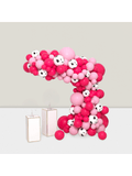 122 Pc Hot Pink and Rose Red Balloon Garland with Cow Print for Western Birthday and Party