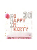 30th Birthday Decorations for Her Rose Gold Balloon Banner & Party Supplies