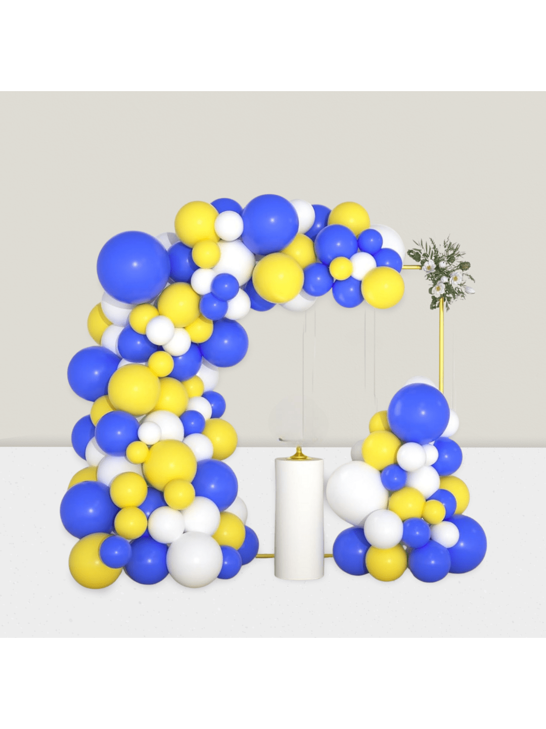 126 Pc Blue Yellow White Balloon Arch Kit for Wedding Birthday and Shower Decor