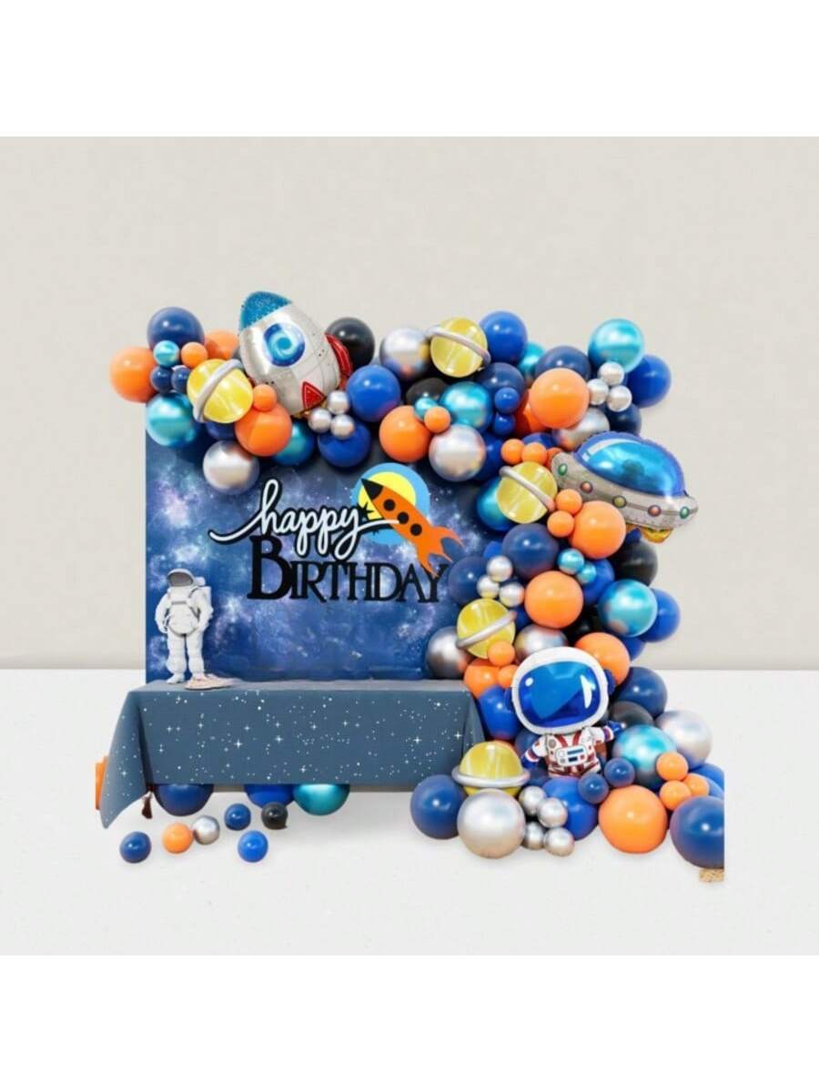 DIY Outer Space Balloon Arch Kit 148pcs For Shower, UFO, Rocket, Planet Theme Party