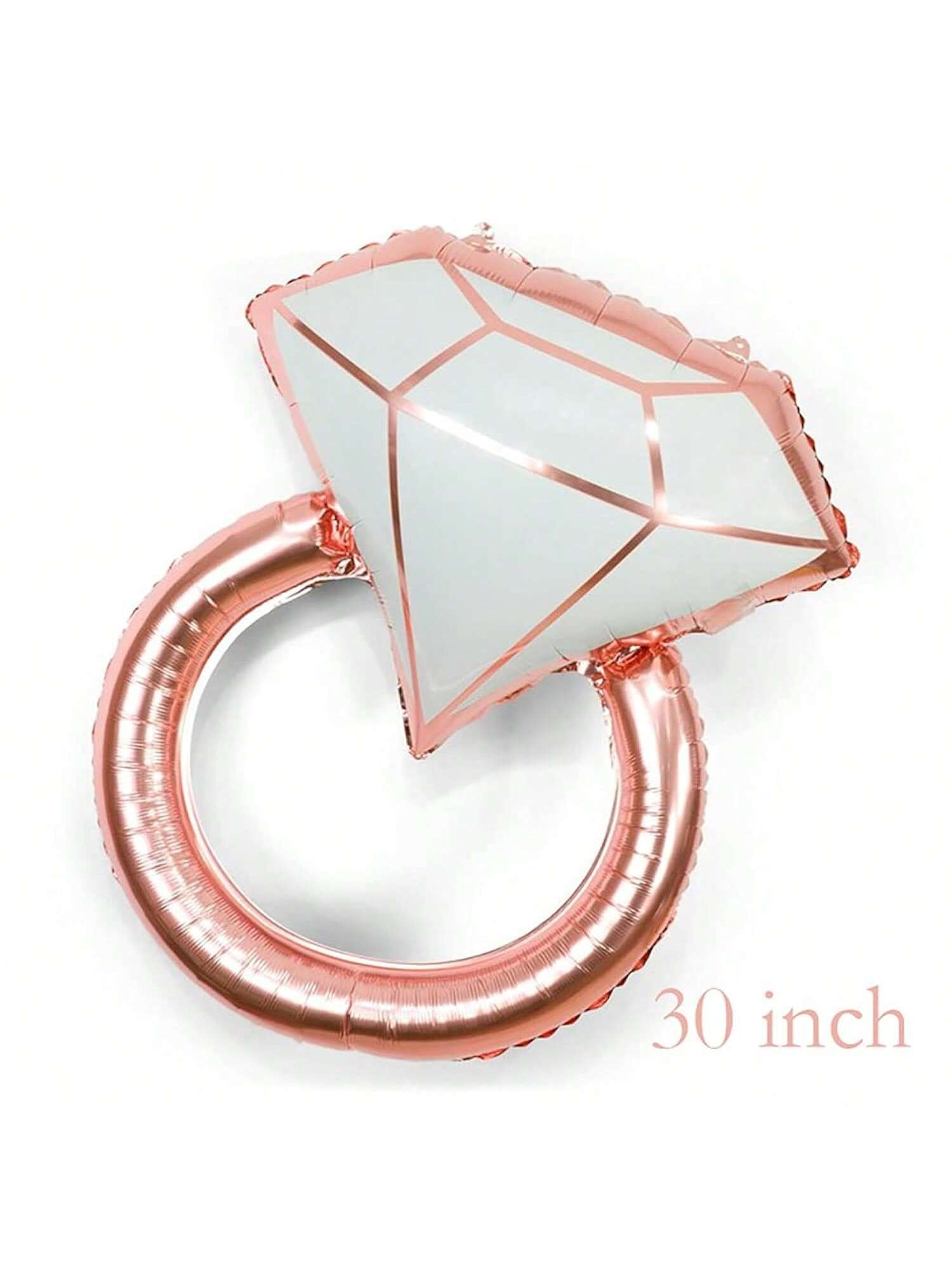 5-Piece Diamond Ring Foil Balloon Set for Bridal Shower and Engagement Party