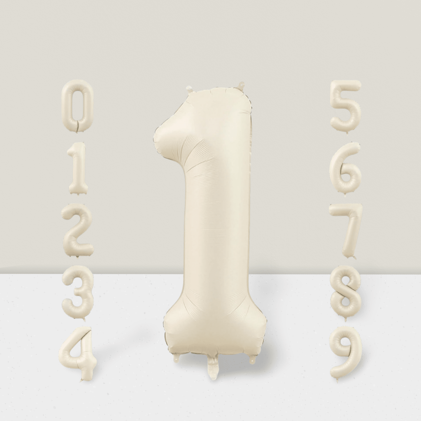 40 Inch Cream White Number 1 Foil Helium Balloon for Birthday & Anniversary Decor