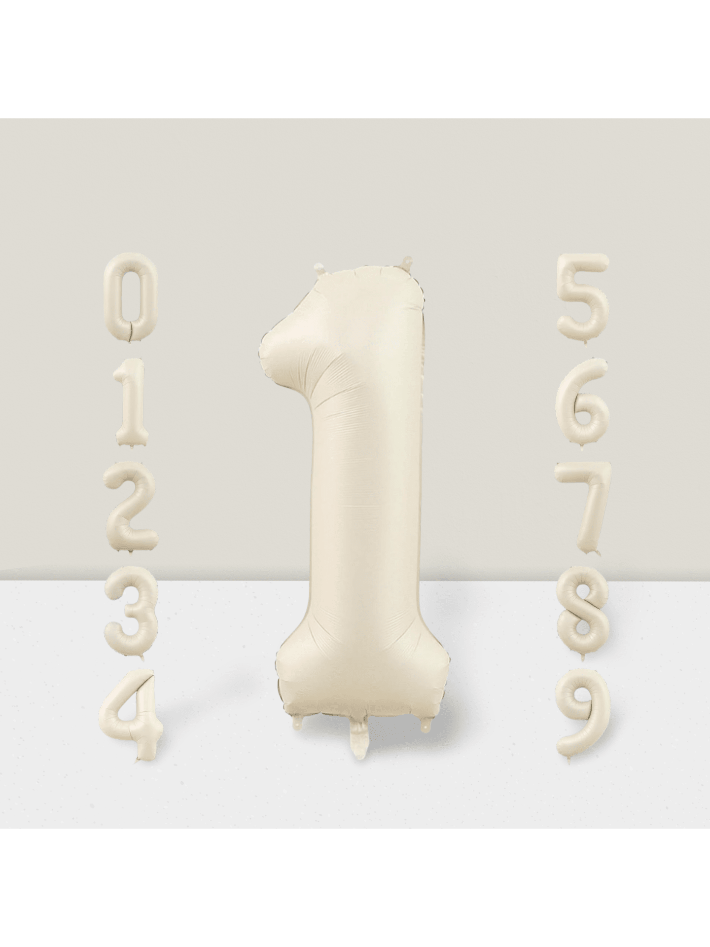 40 Inch Cream White Number 1 Foil Helium Balloon for Birthday & Anniversary Decor