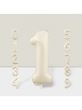 40 Inch Cream White Number 1 Foil Helium Balloon for Birthday & Anniversary Decor