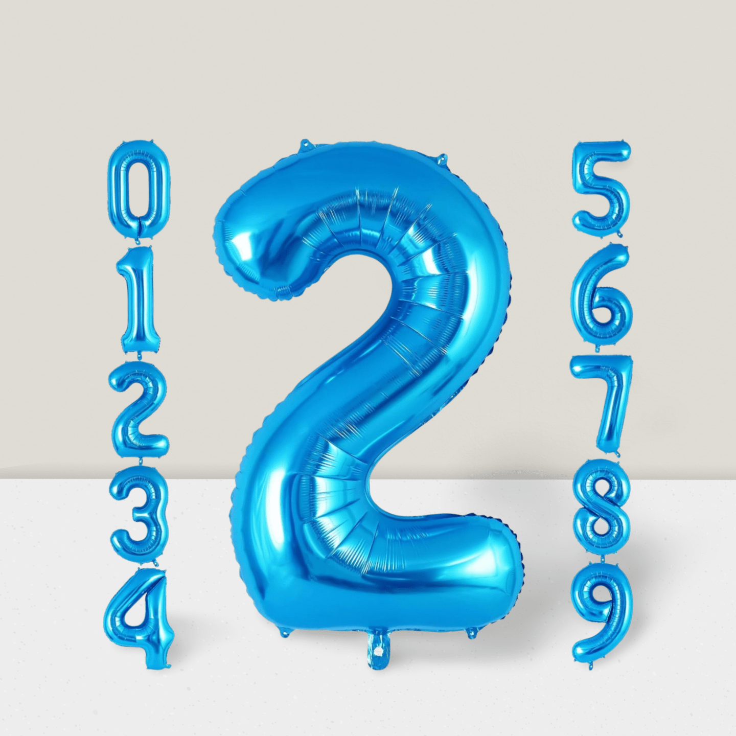 40" Blue Number 2 Foil Balloon for 2nd Birthday & Anniversary Parties