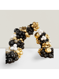 182pcs Black Gold Balloon Arch Kit with Confetti for Graduations & Parties