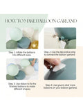 152 Pc Dusty Blue and Sage Green Balloon Garland Kit Pastel and Gold for Weddings