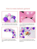 134 Pc Unicorn Balloon Arch Kit Light Purple Aqua Pink for Birthday and Showers