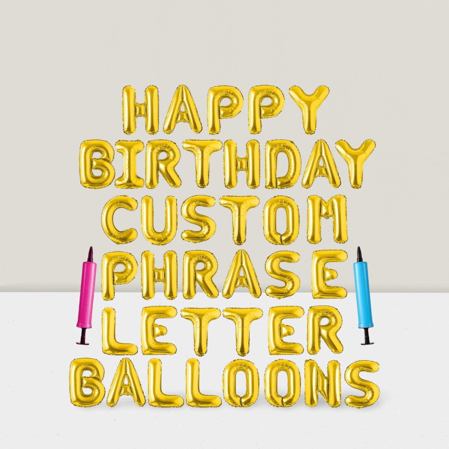 16 Inch Gold Foil Happy Birthday Custom Balloon Banner Party Decor