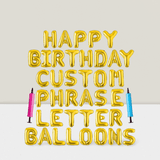 16 Inch Gold Foil Happy Birthday Custom Balloon Banner Party Decor
