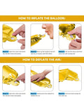 16 Inch Gold Foil Happy Birthday Custom Balloon Banner Party Decor