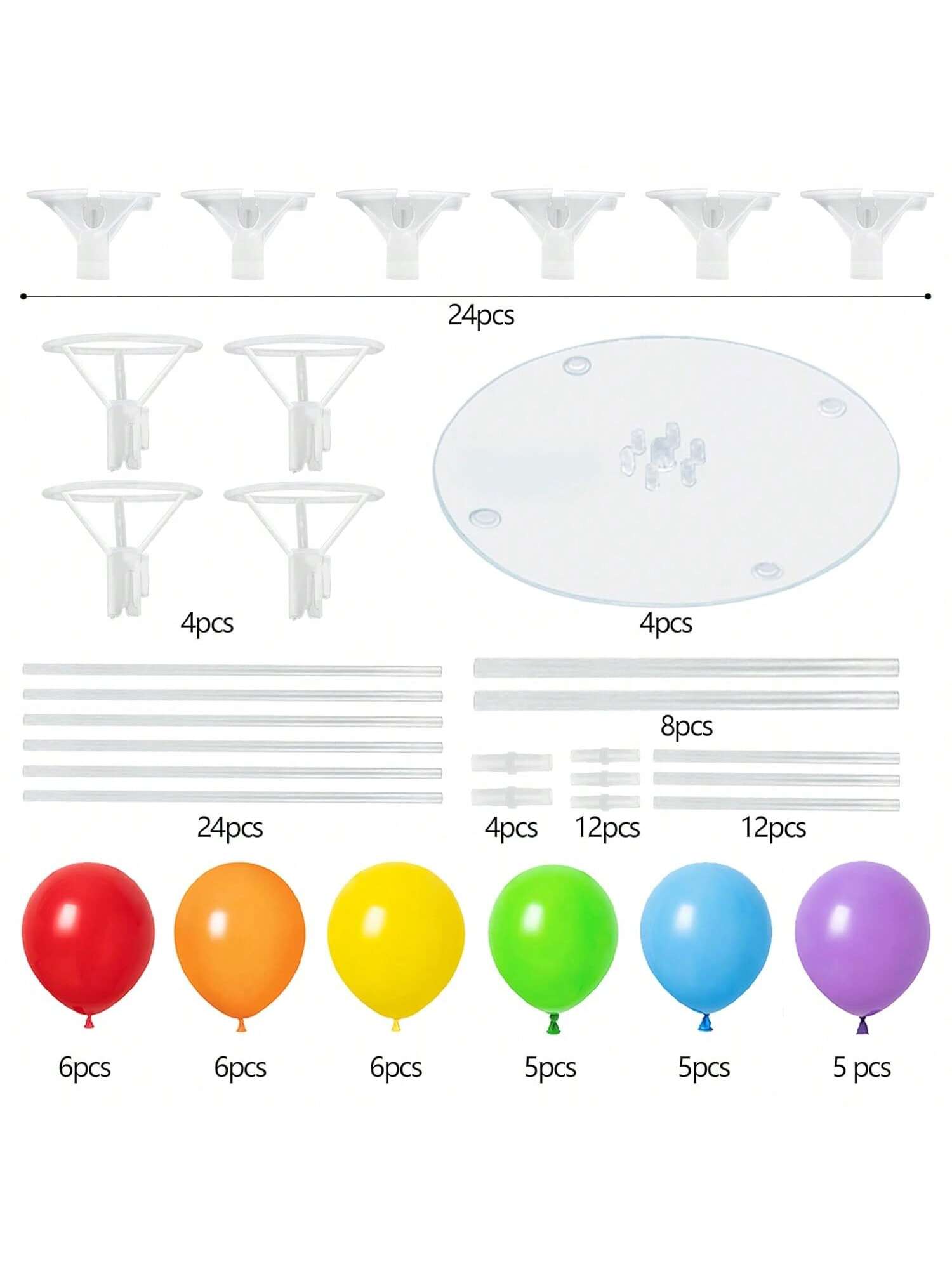4PCS Balloon Stand Kit Table Centerpieces for Rainbow Birthday Decor