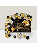 50pcs Black and Gold Balloon Arch Kit Happy Birthday Party Decor