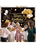 50pcs Black and Gold Balloon Arch Kit Happy Birthday Party Decor