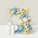 155pcs Blue Yellow White Balloon Arch Kit 18-5" for Parties Weddings