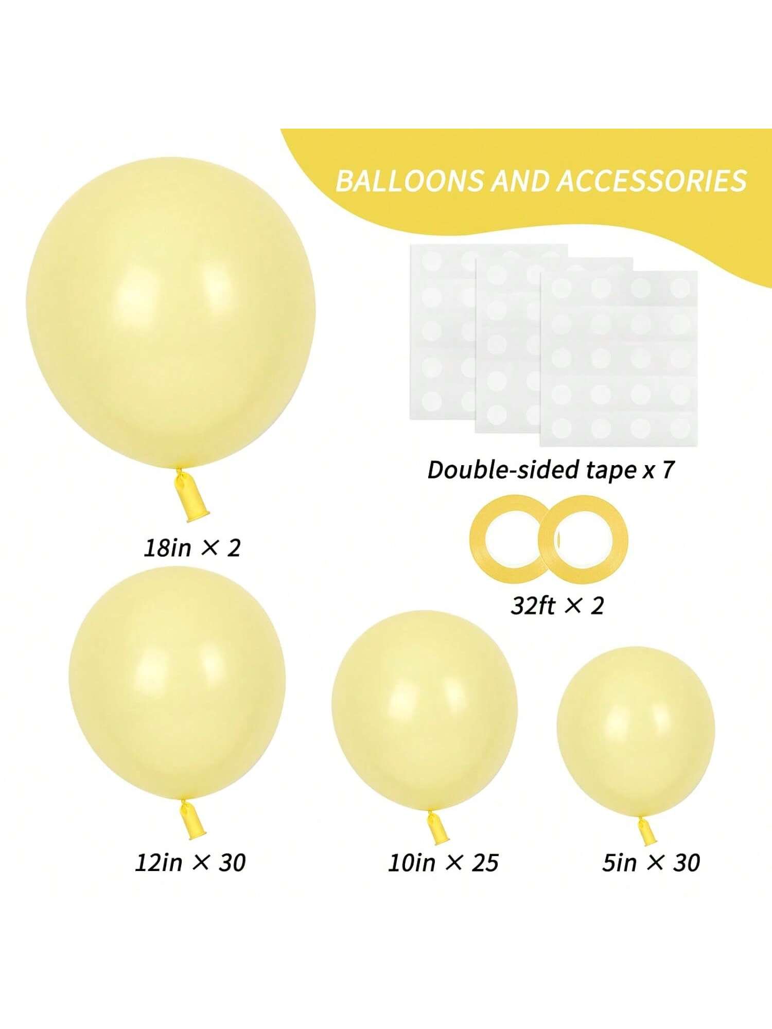 87pcs Pastel Yellow Balloons (18-5") For Garland & Arch – Premium Latex For Party & Shower Decor -