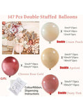 147pcs Boho Balloon Garland Kit Pastel Pink Dusty Rose Party Decor