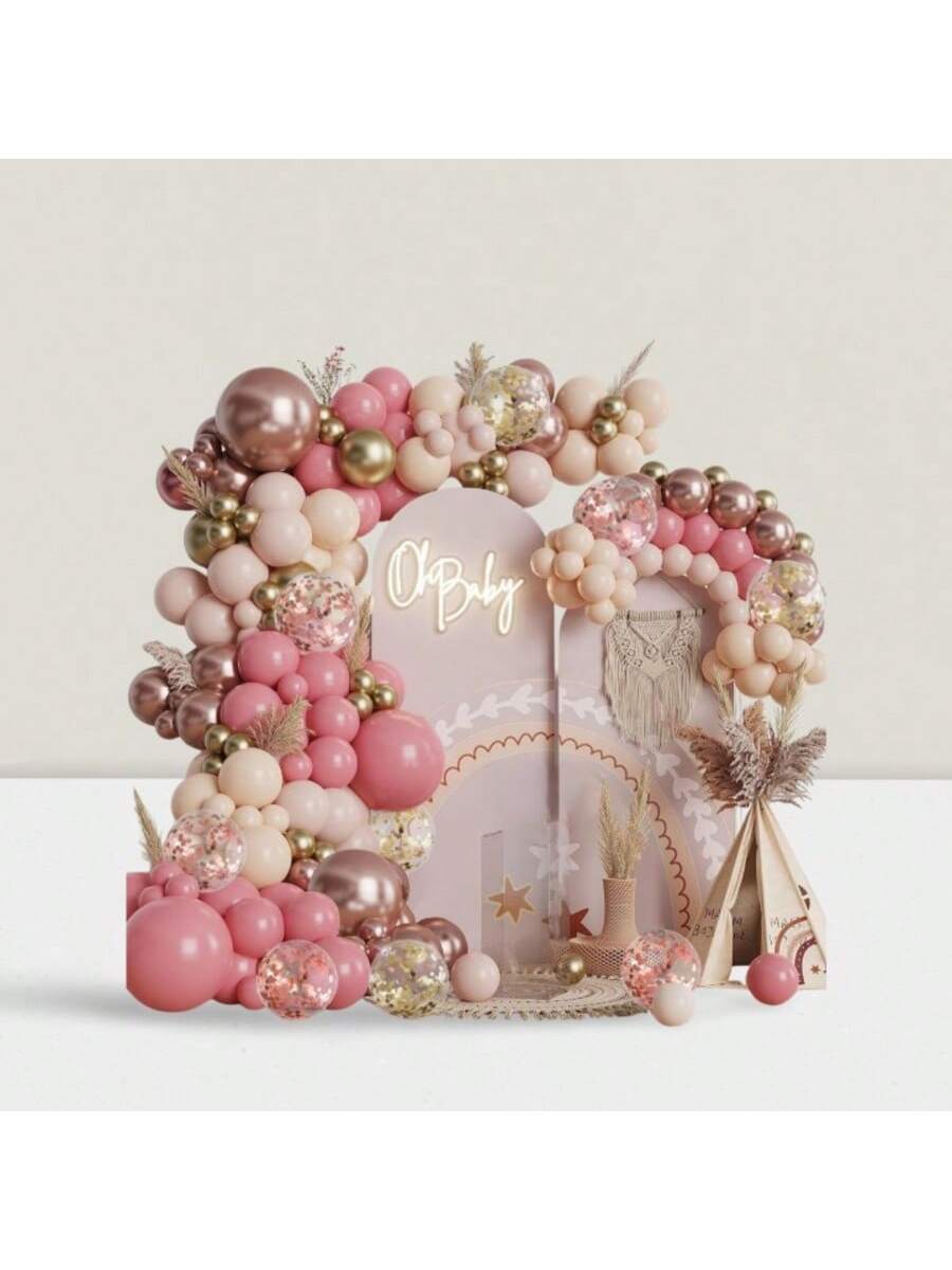 Blush Pink & Rose Gold Balloon Arch Kit for Birthday & Shower Decor
