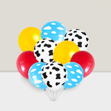 Cow Print & Sky Blue Balloon Arch Kit Cloud & Rainbow Farm Theme Party Decorations