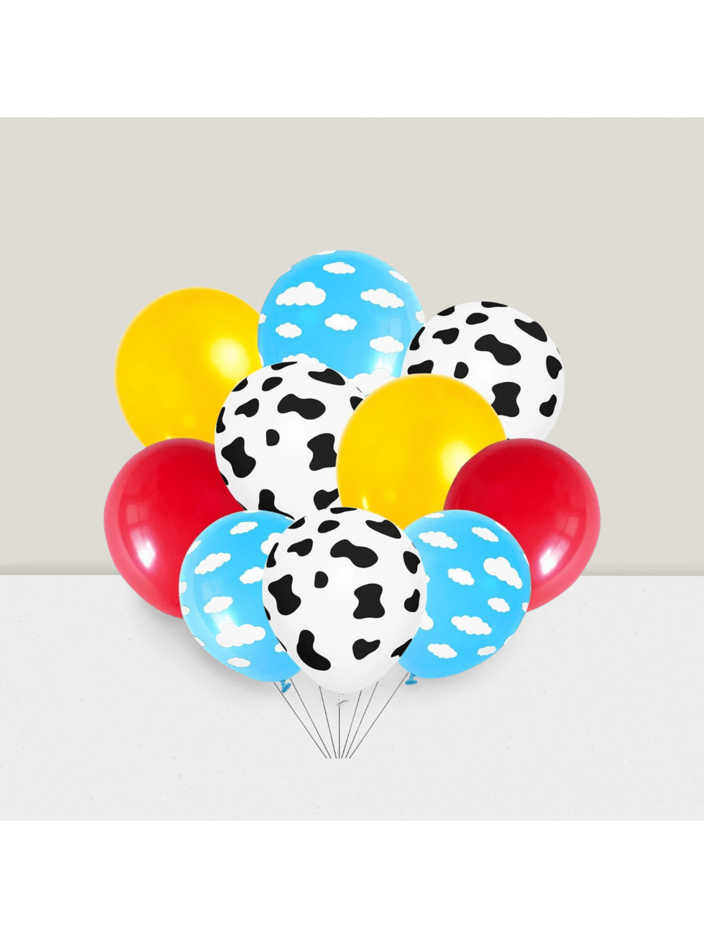 Cow Print & Sky Blue Balloon Arch Kit Cloud & Rainbow Farm Theme Party Decorations