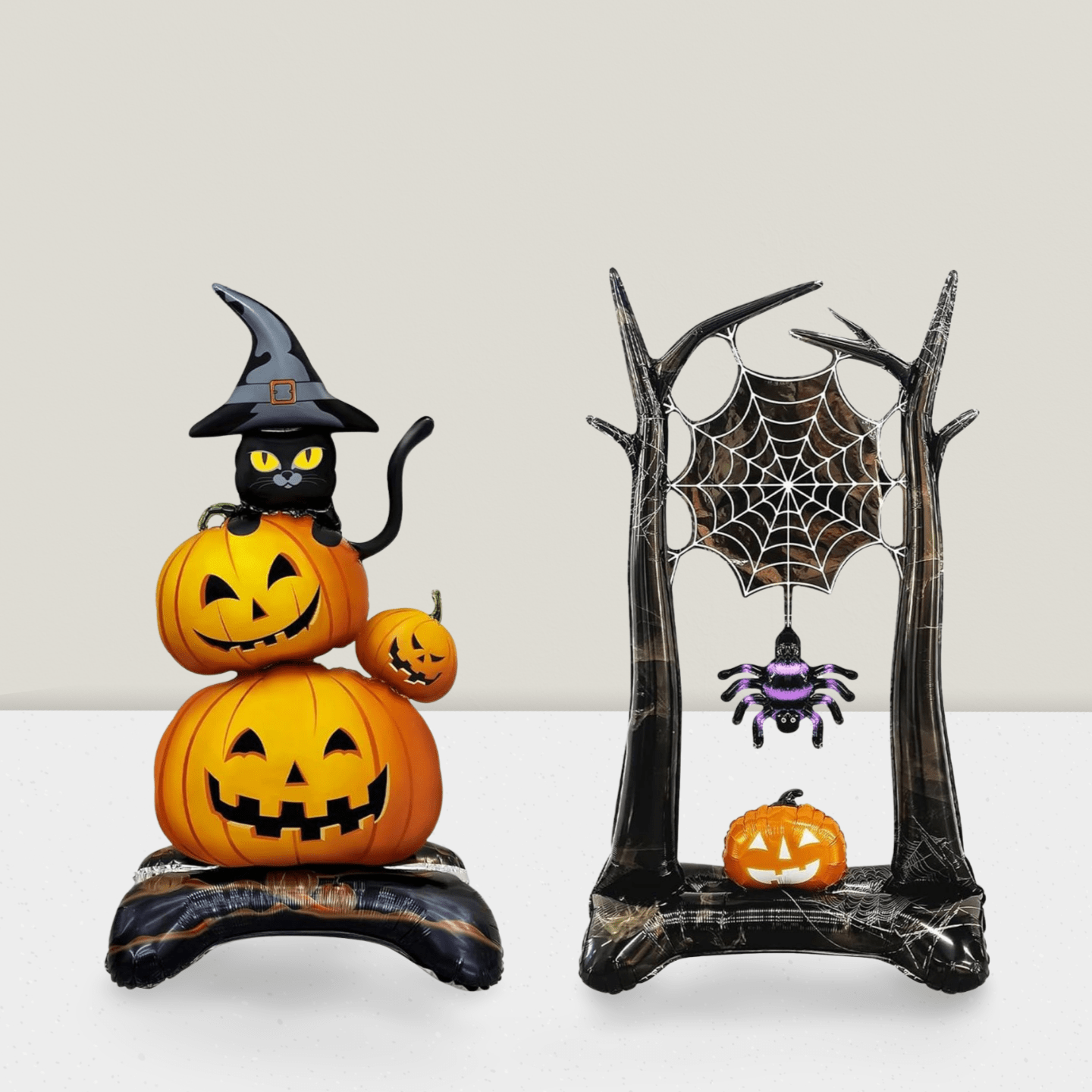 2PCS Halloween Foil Balloons Black Cat Spider Pumpkin Party Decor