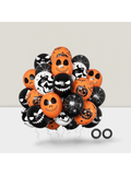 50pcs 12 Inch Halloween Balloons Black Orange White Party Decor