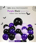 Purple Black Balloon Arch Kit Gothic Backdrop for Spooky Party