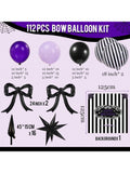 Purple Black Balloon Arch Kit Gothic Backdrop for Spooky Party