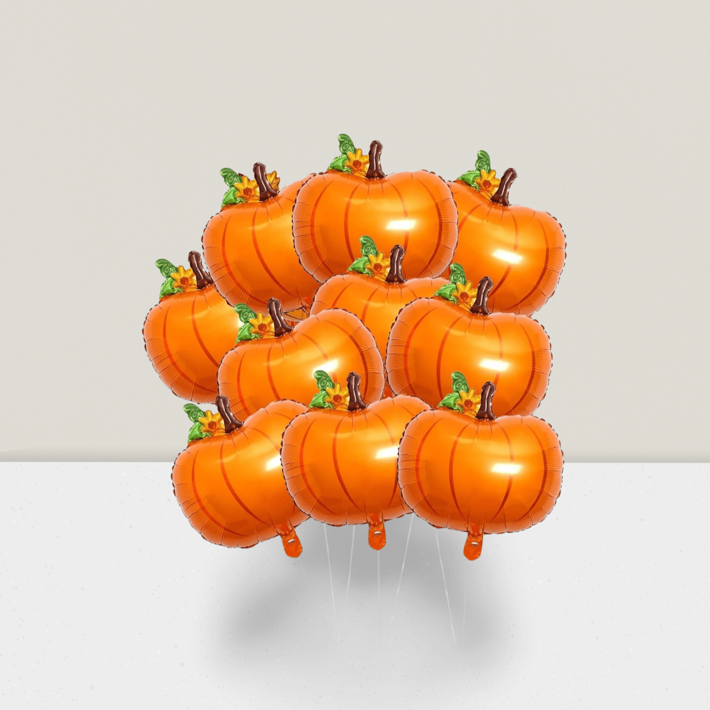 10pcs Pumpkin Foil Balloons – Orange Balloons For Fall, Thanksgiving, Halloween & Baby Showers -