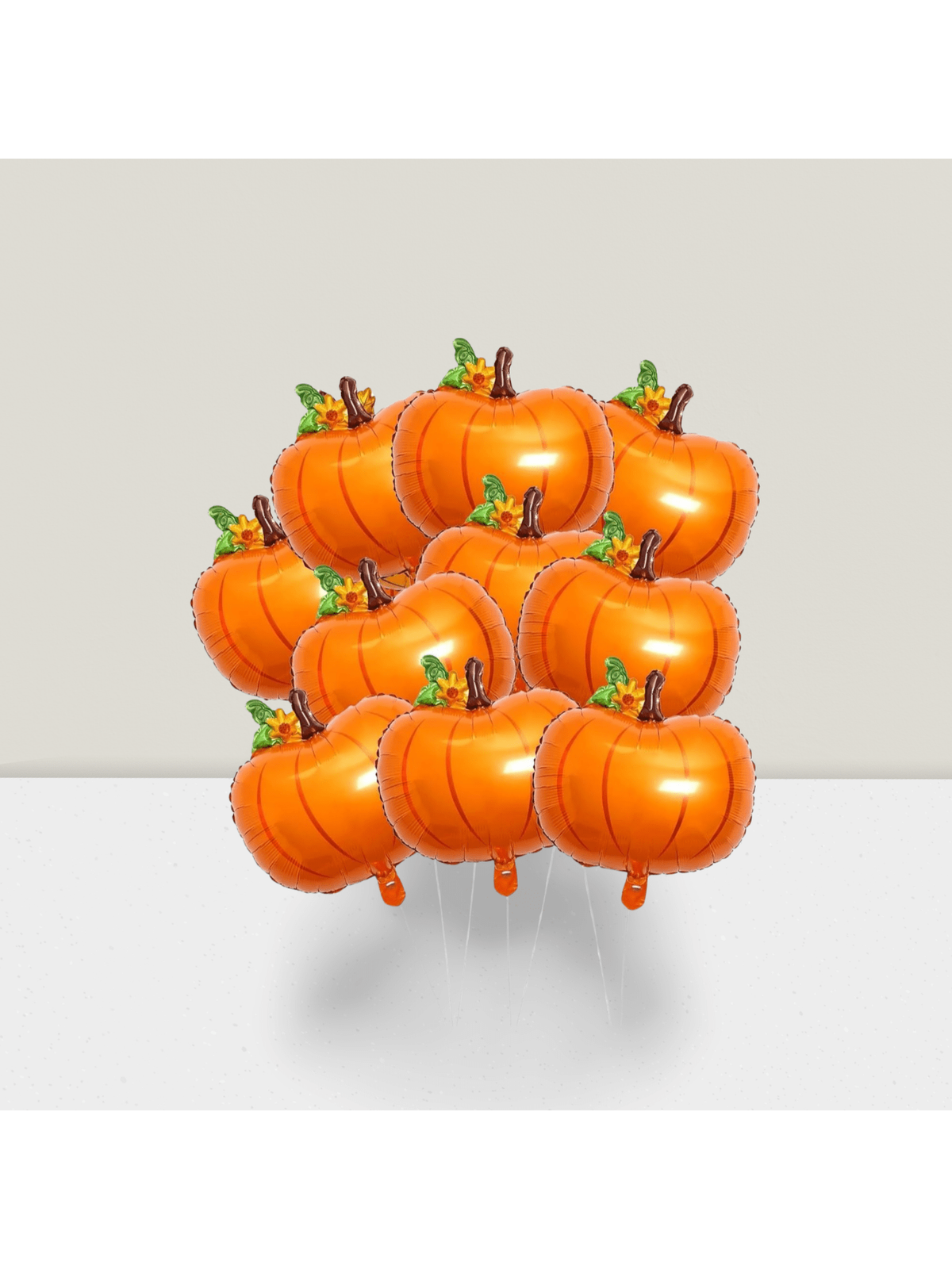 10pcs Pumpkin Foil Balloons – Orange Balloons For Fall, Thanksgiving, Halloween & Baby Showers -