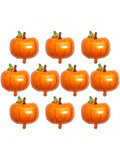 10pcs Pumpkin Foil Balloons – Orange Balloons For Fall, Thanksgiving, Halloween & Baby Showers -