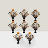 8pc Halloween Foil Spray Centerpieces – Orange & Black Table Decor With Pumpkins, Boo & Castle Cards For Christmas, Halloween And Thanksgiving,