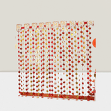 2Pk Fall Foil Fringe Curtains – Red, Gold & Orange Maple Leaves For Thanksgiving & Parties For Christmas, Halloween And Thanksgiving,