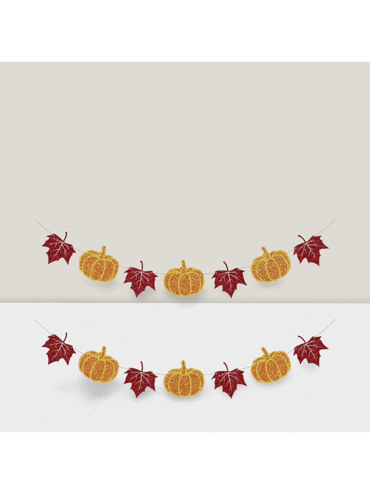 Pumpkin & Maple Leaf Fall Banner Pre-Strung Garland for Autumn & Thanksgiving Decor