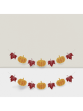 Pumpkin & Maple Leaf Fall Banner Pre-Strung Garland for Autumn & Thanksgiving Decor