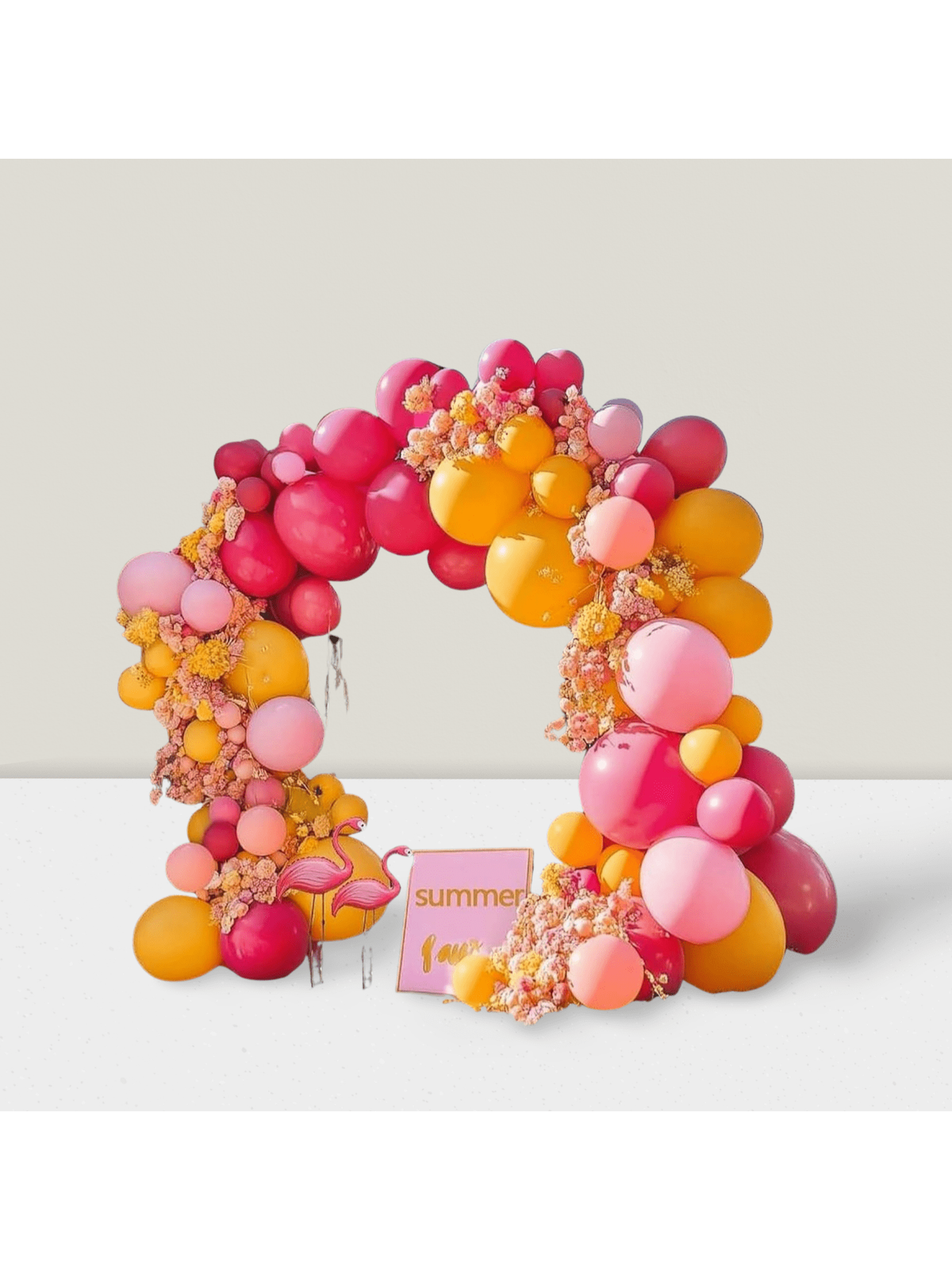 Yellow Pink Balloon Arch Kit Double-Stuffed Pastel Balloons for Party Decor