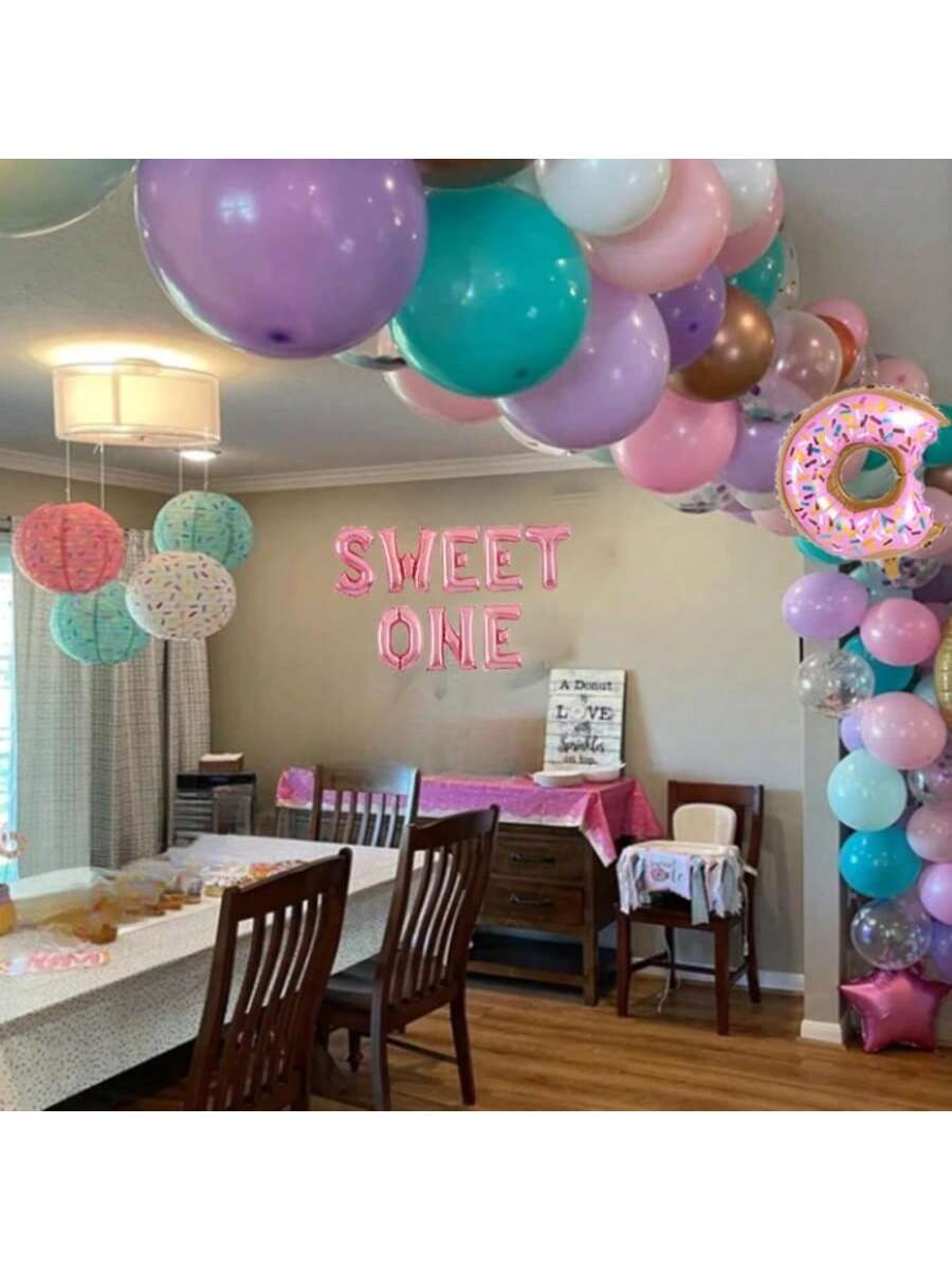 Sweet One Donut Balloon 1st Birthday Party Decoration For Girls Or Boys