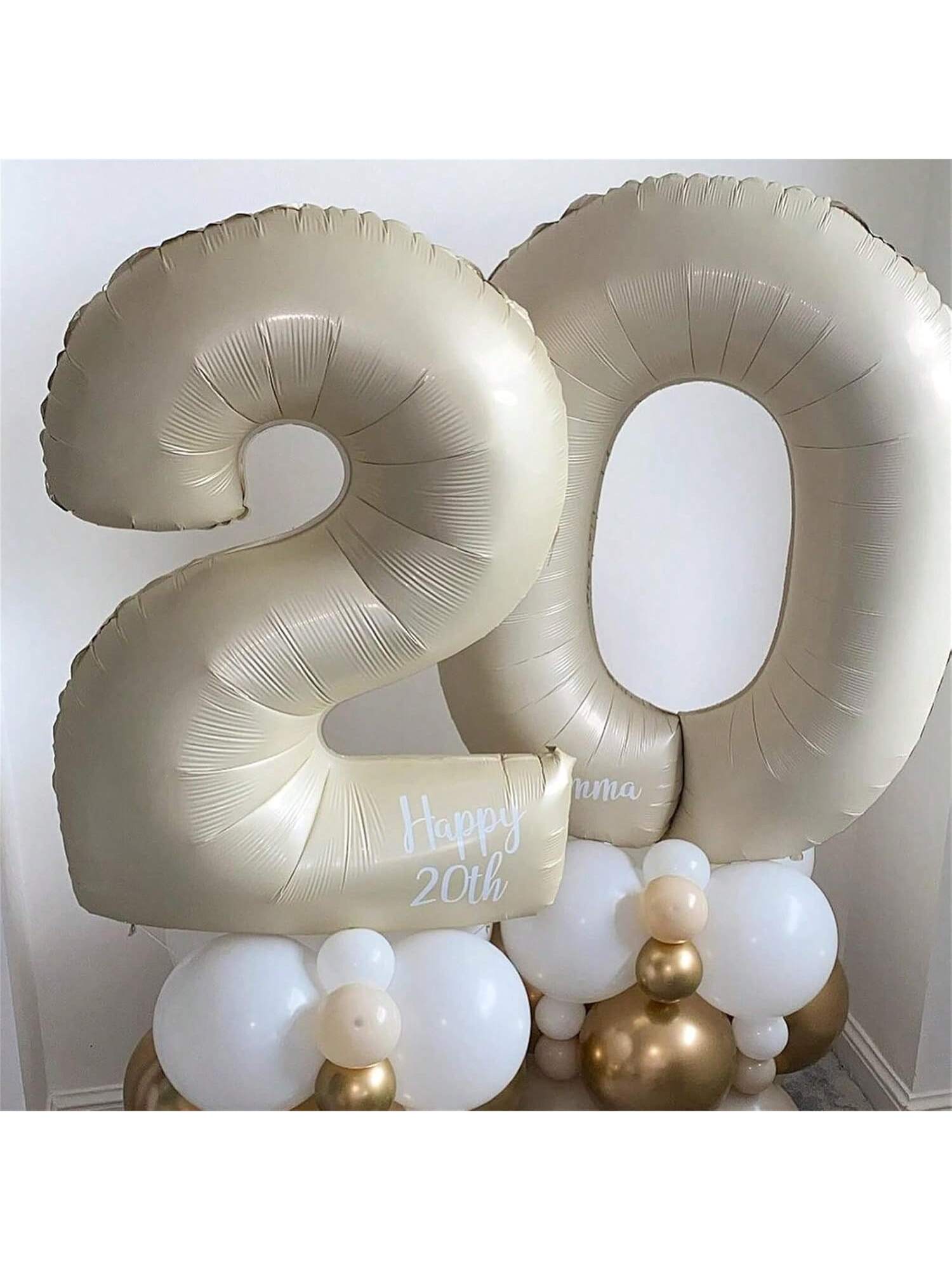 40 Inch Cream Foil Number 2 Balloon for Birthday Anniversary Party