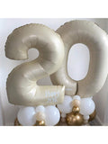 40 Inch Cream Foil Number 2 Balloon for Birthday Anniversary Party