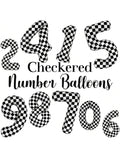 40 Inch Checkered Number 7 Balloon for Race Car 7th Birthday Party