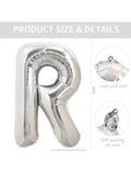40 Inch Silver Letter R Foil Balloon for Birthday Wedding or Anniversary