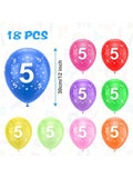 18 Pc 12 Inch Number 5 Balloons for 5th Birthday & Anniversary Party