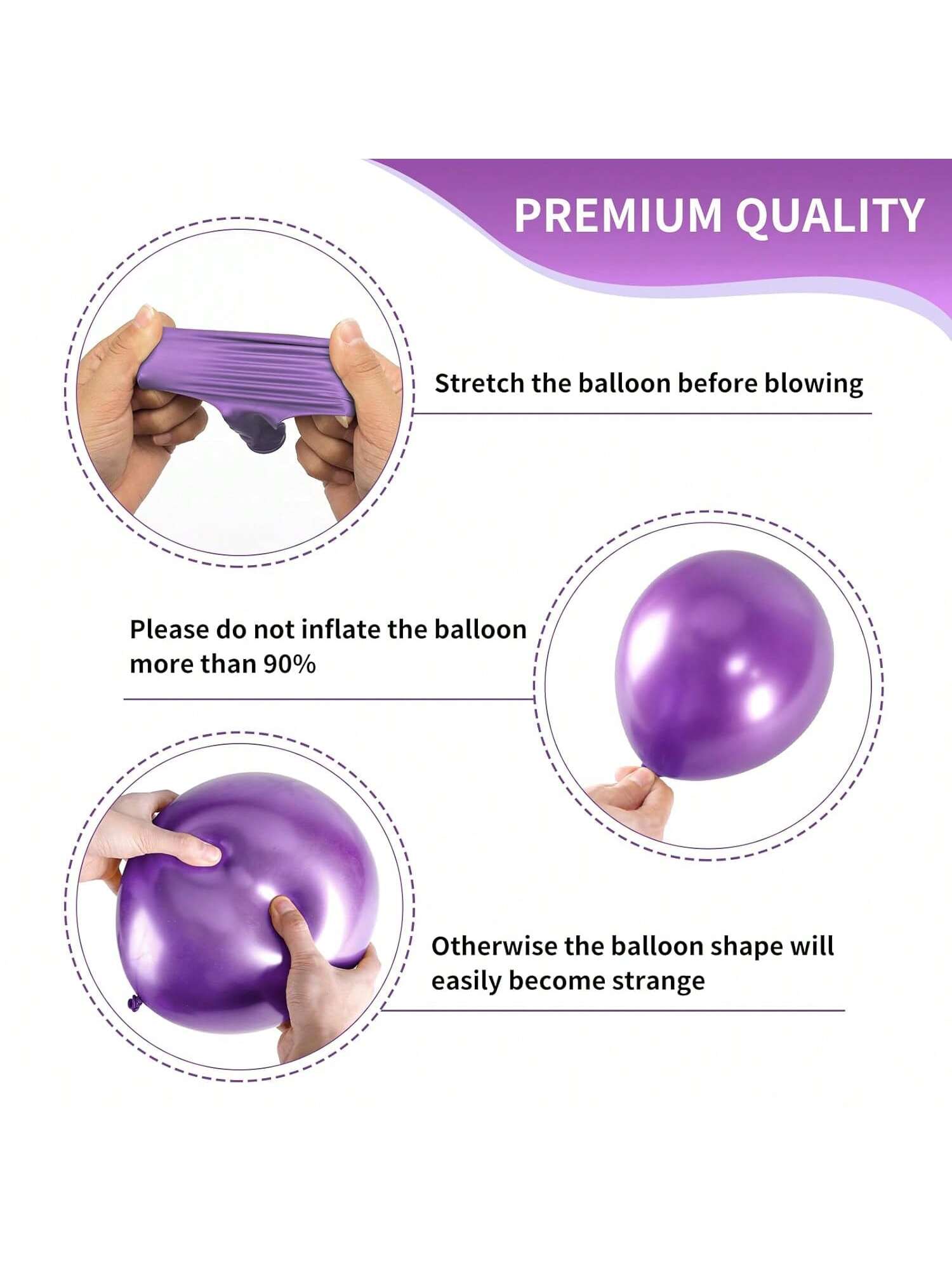 65 Pc 12 Inch Lavender Purple, Metallic & Confetti Balloons for Parties
