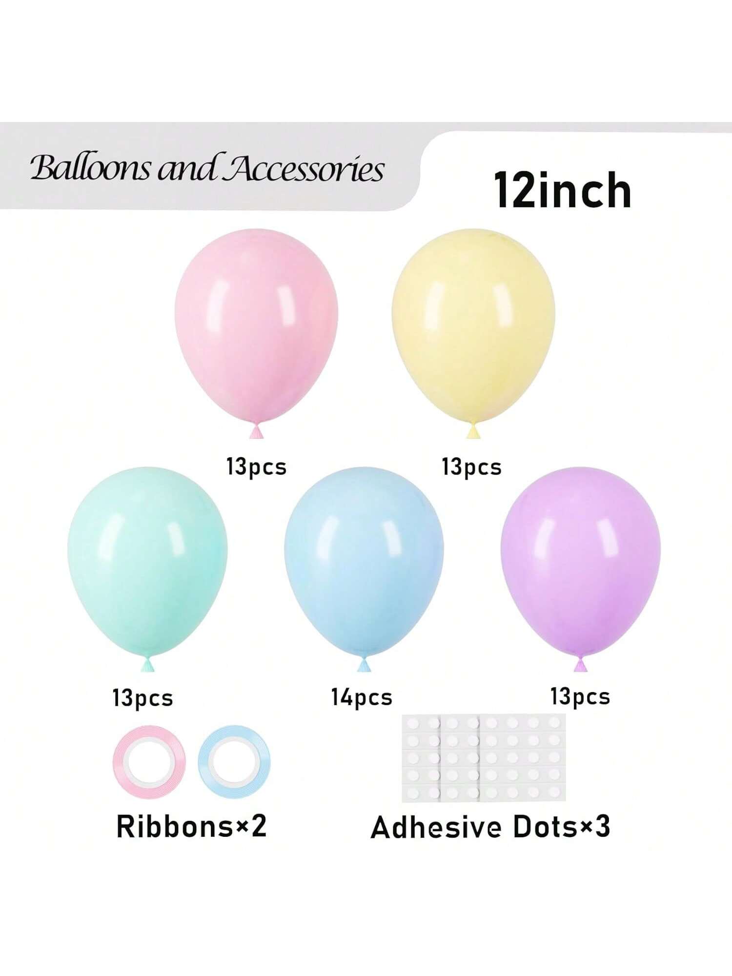 66 Pack 12 Inch Pastel Macaron Latex Balloons for Parties & Celebrations