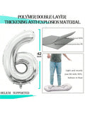 42 Inch Silver Number 16 Balloon for Sweet 16 Birthday or Anniversary Party
